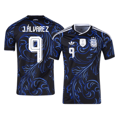 J. ÁLVAREZ #9 Argentine Extérieur Maillot - Coupe du Monde 2026 Noir