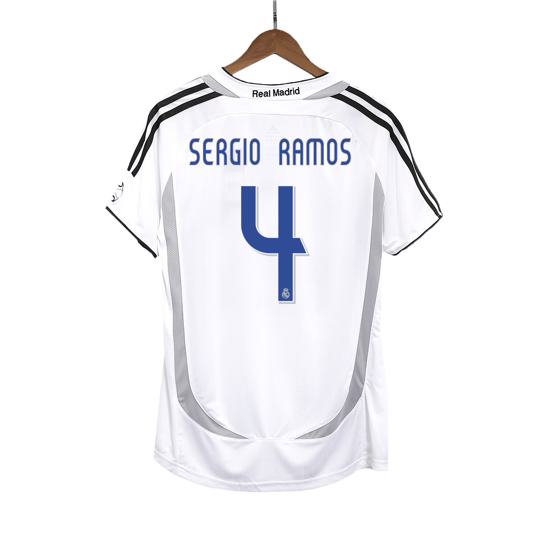 SERGIO RAMOS #4 Retro Real Madrid Thuisshirt 2006/07